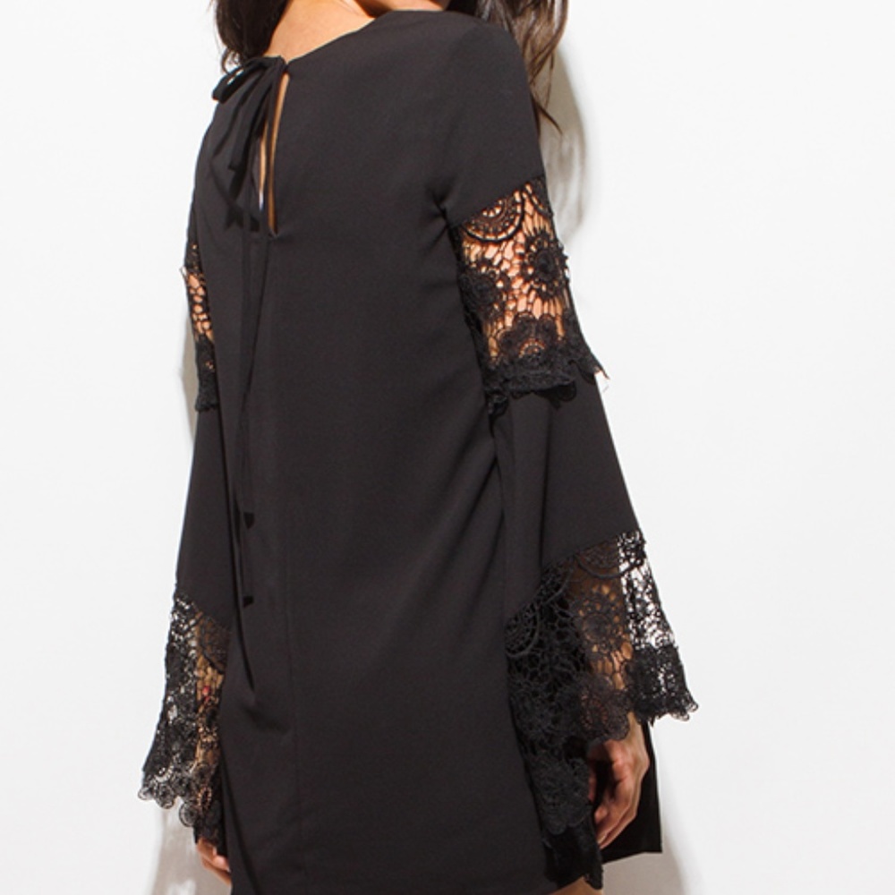~LACE TRIM PARTY BOHO MINI DRESS~ - Picture 4 of 6